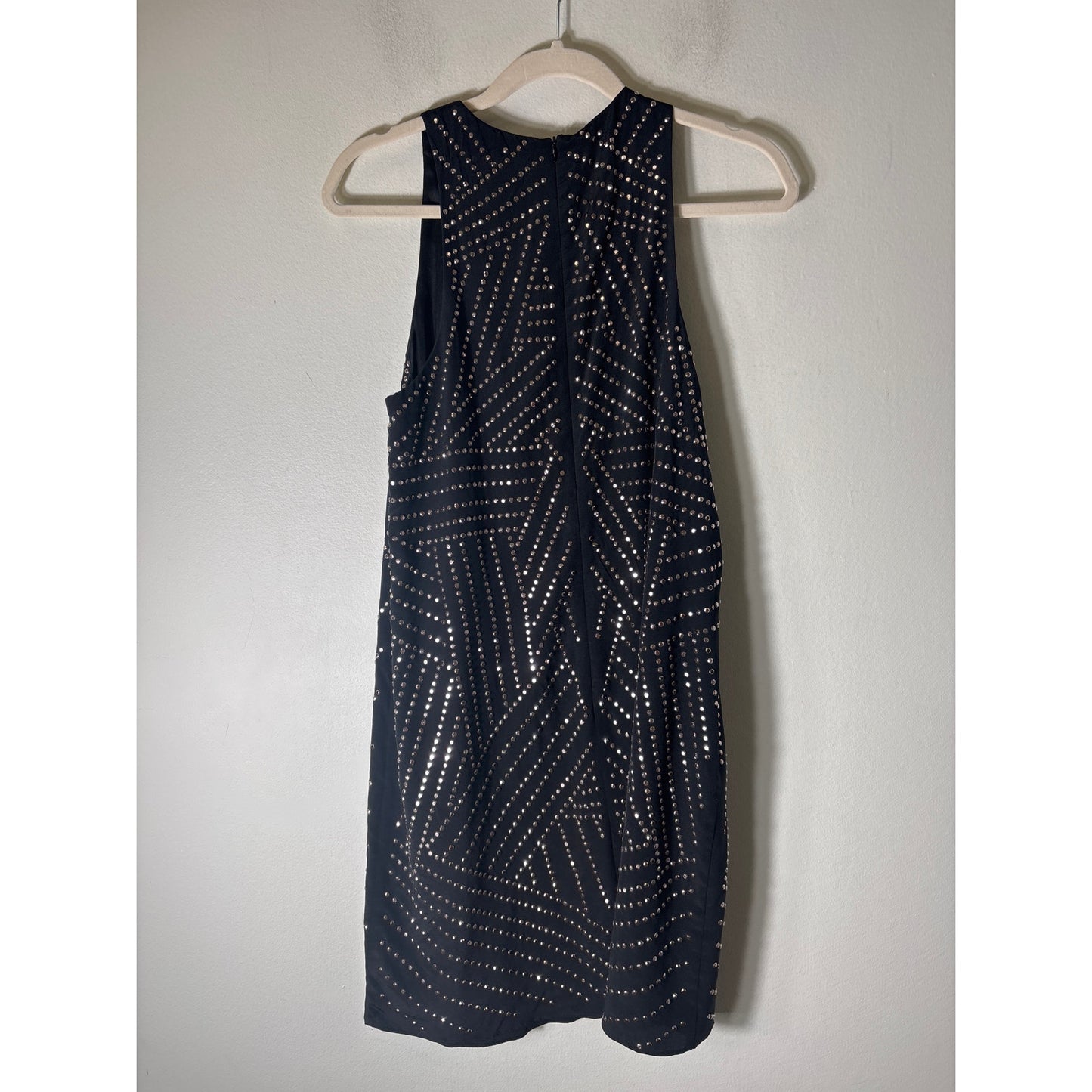 Trina Turk Black Silver Studded Sleeveless Cocktail Dress Sz 6