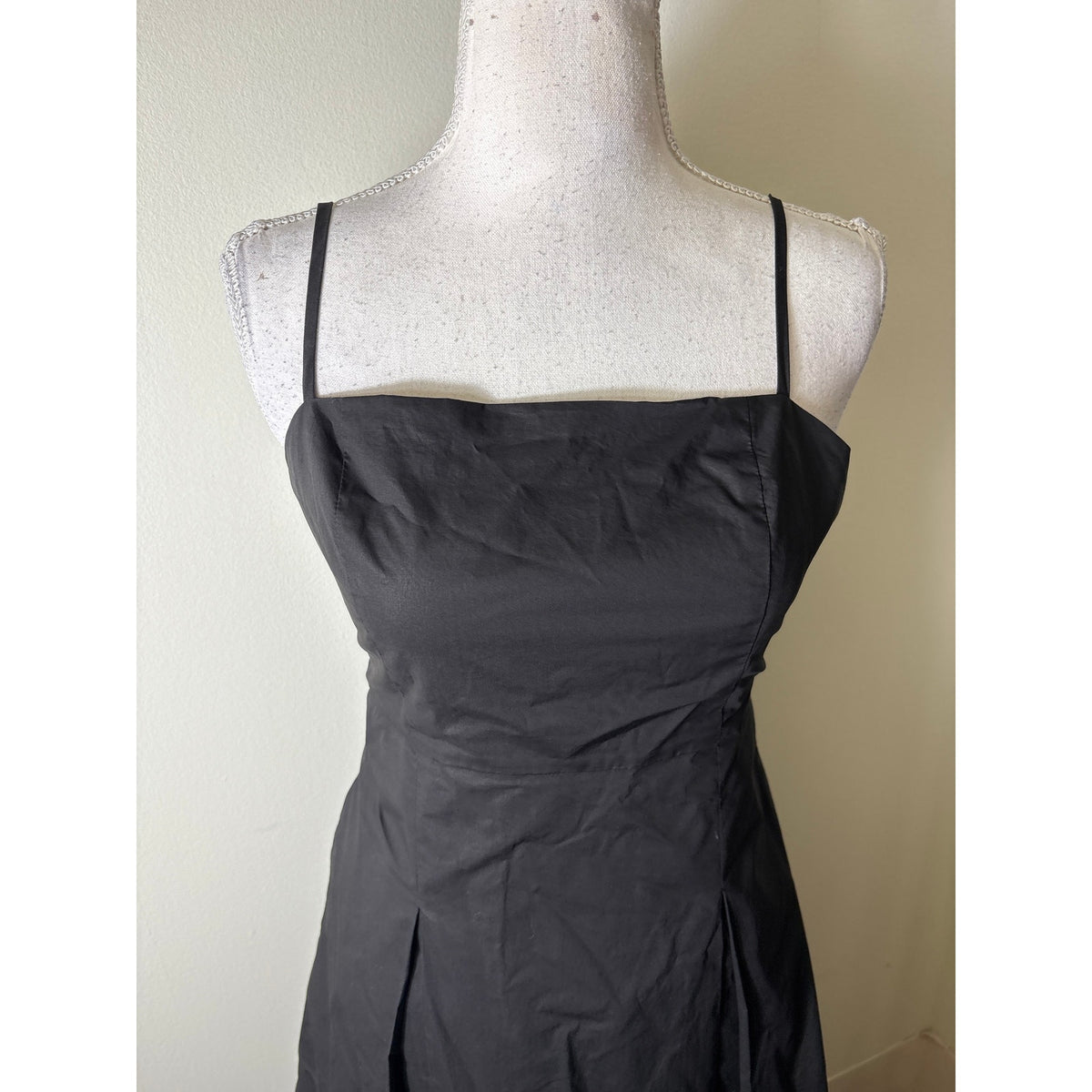 Rue Sophie Black A Line Spaghetti Strap Dress Sz XS