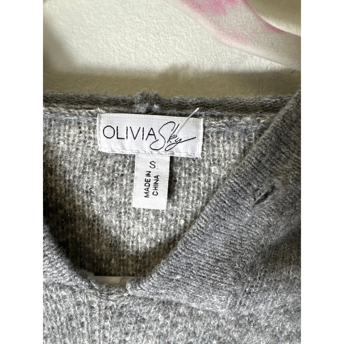 Olivia Sky Gray Star Hooded Sweater Sz S
