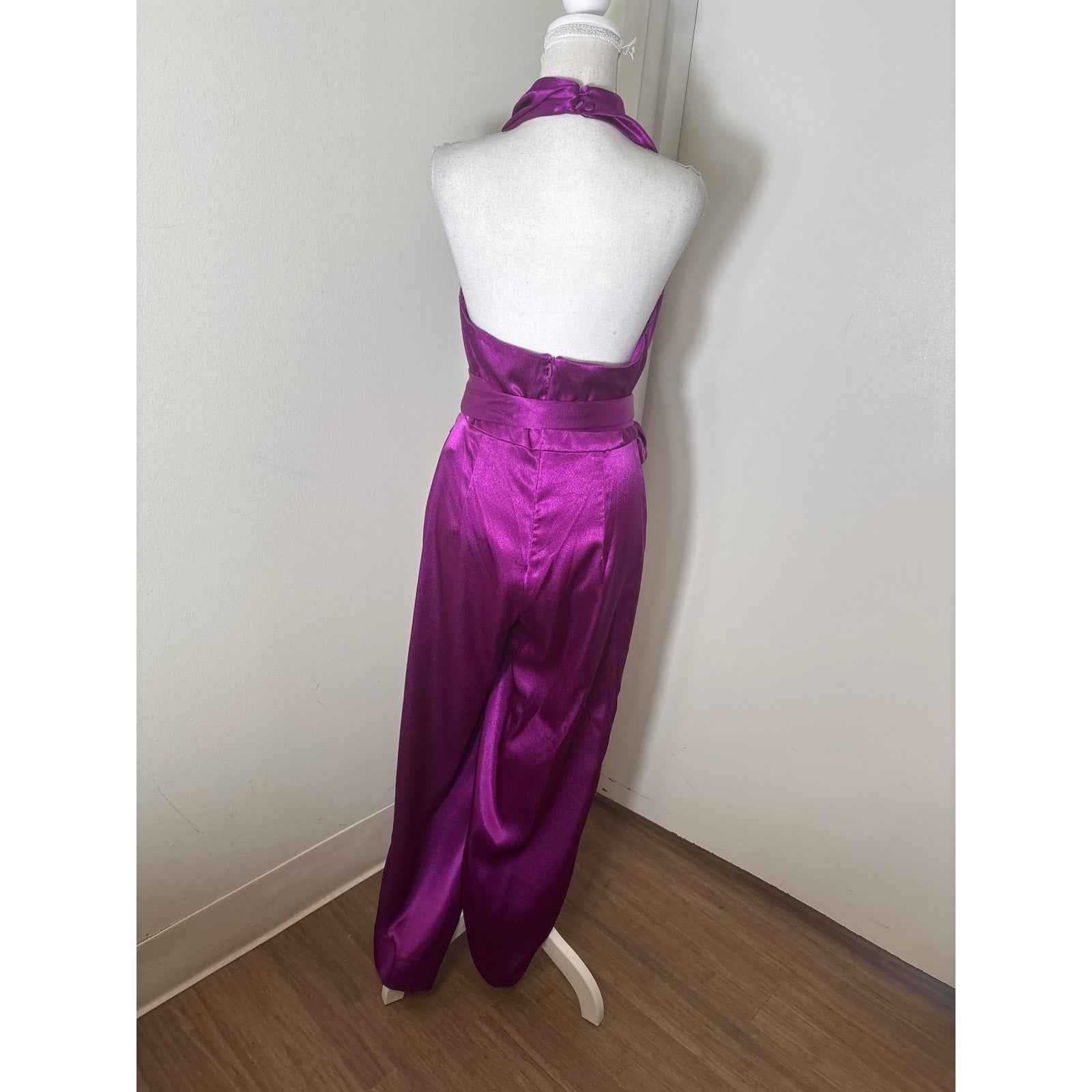 Aidan by Aidan Mattox Fushia Backless Jumpsuit Sz 6