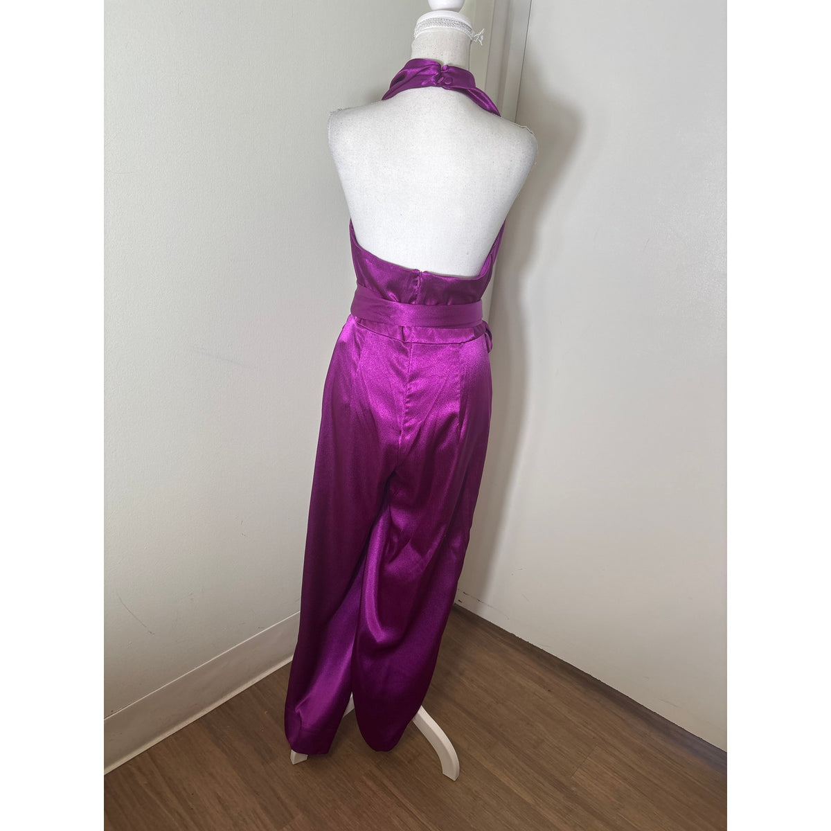 Aidan by Aidan Mattox Fushia Backless Jumpsuit Sz 6