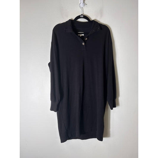 Lou & Grey Black Sweatshirt Long Sleeve Dress Sz M