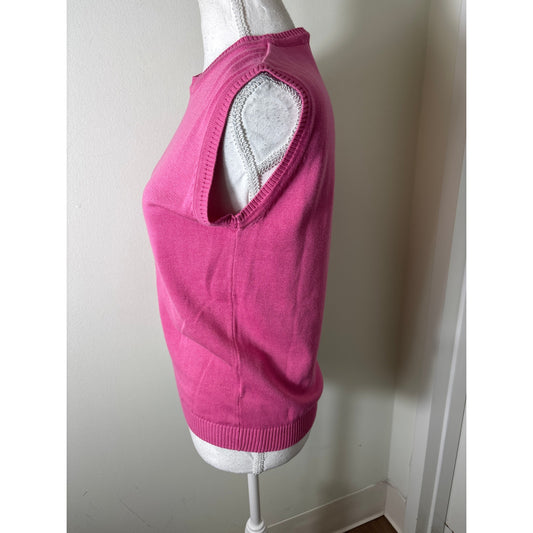 Julia Amory Tipi Top Pink Sleeveless Knit Sweater Sz M
