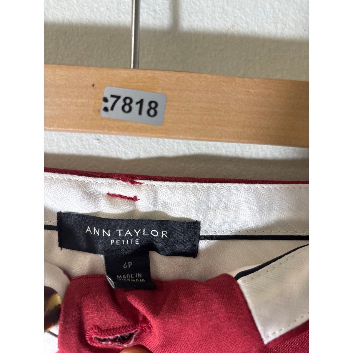 Ann Taylor Dark Red Straight Leg "Sophia" Ankle Pants Sz 6P