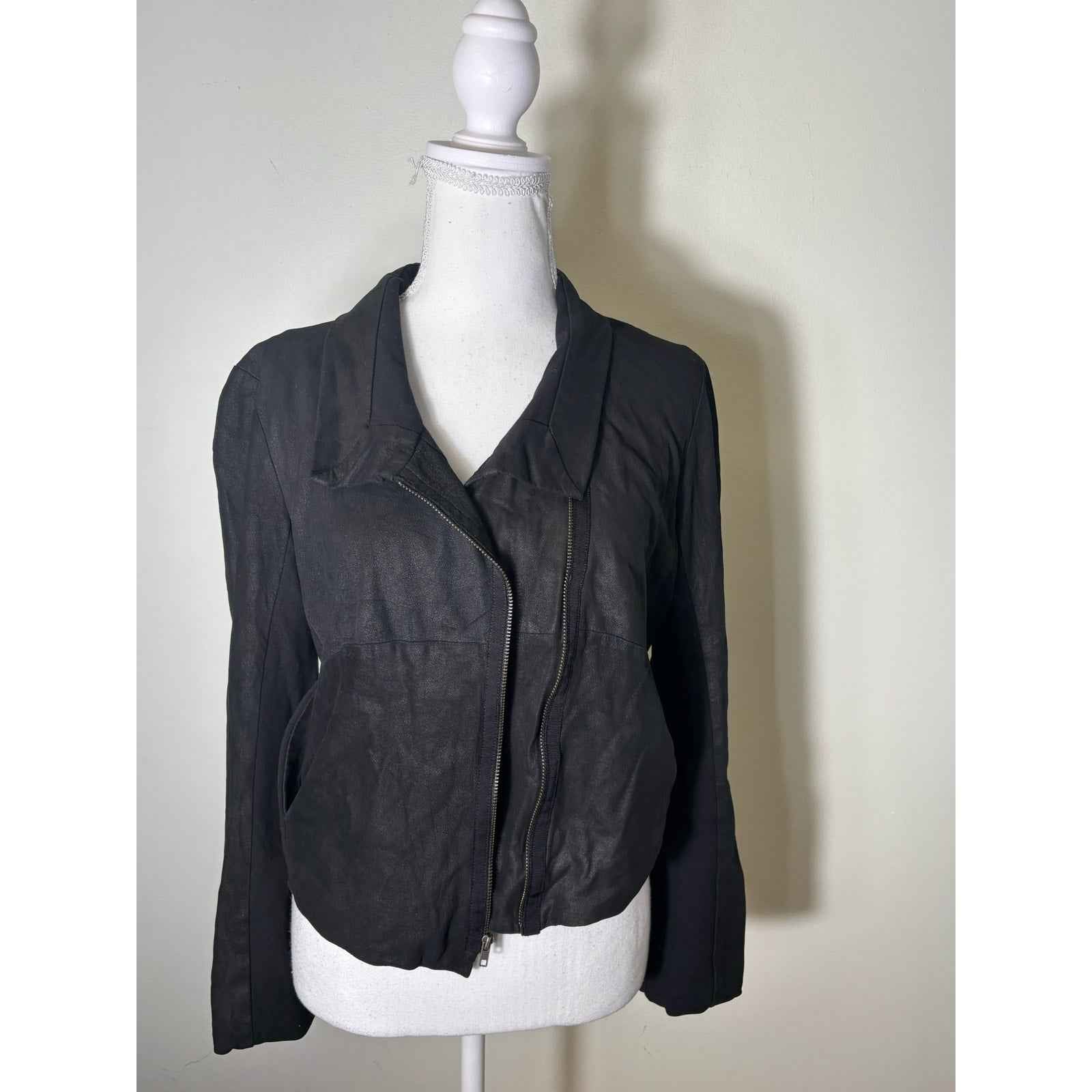 Heather Black Lambskin Moto Jacket Fits like a s/m