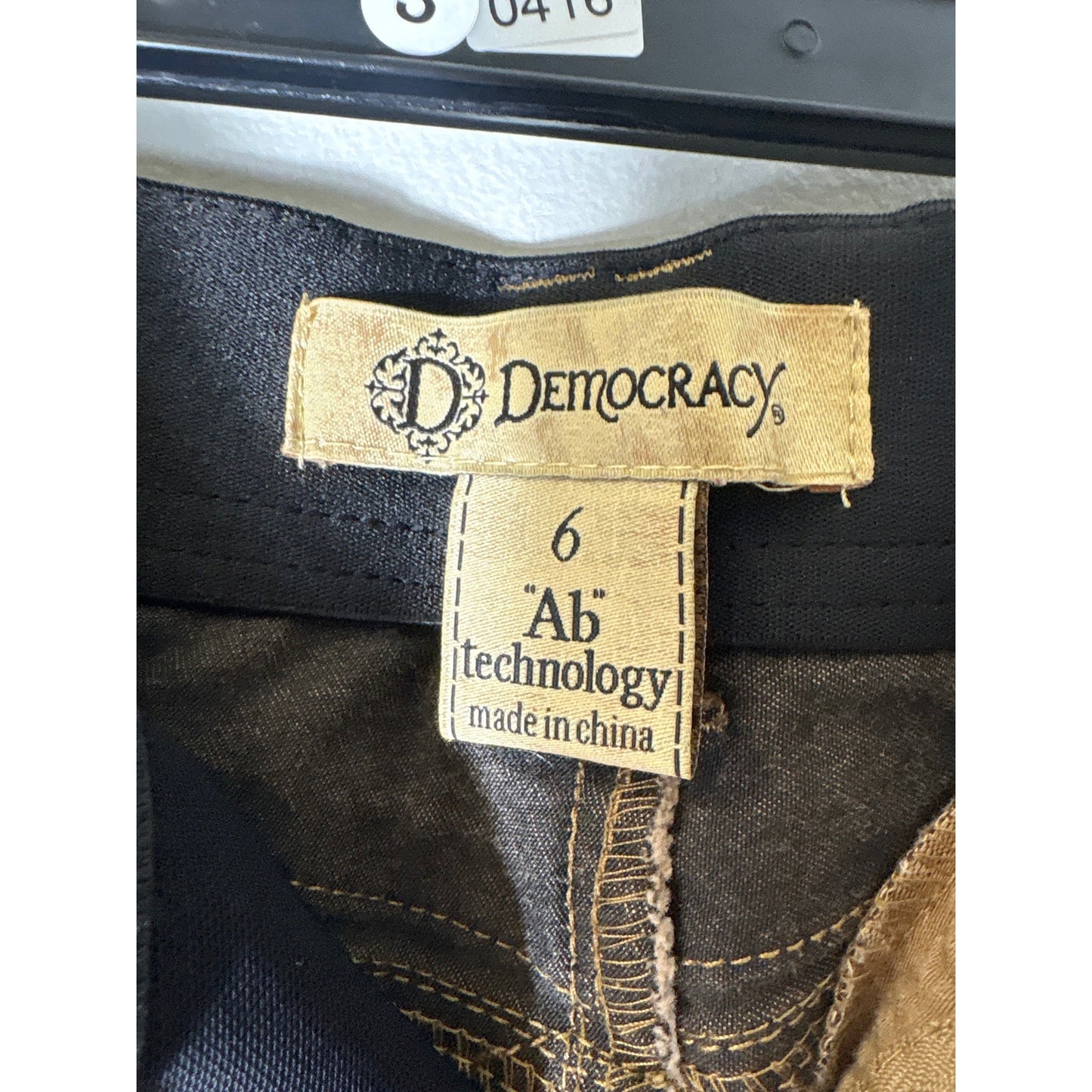 Democracy Dark Tan  "Ab" Technology Pants Sz 6