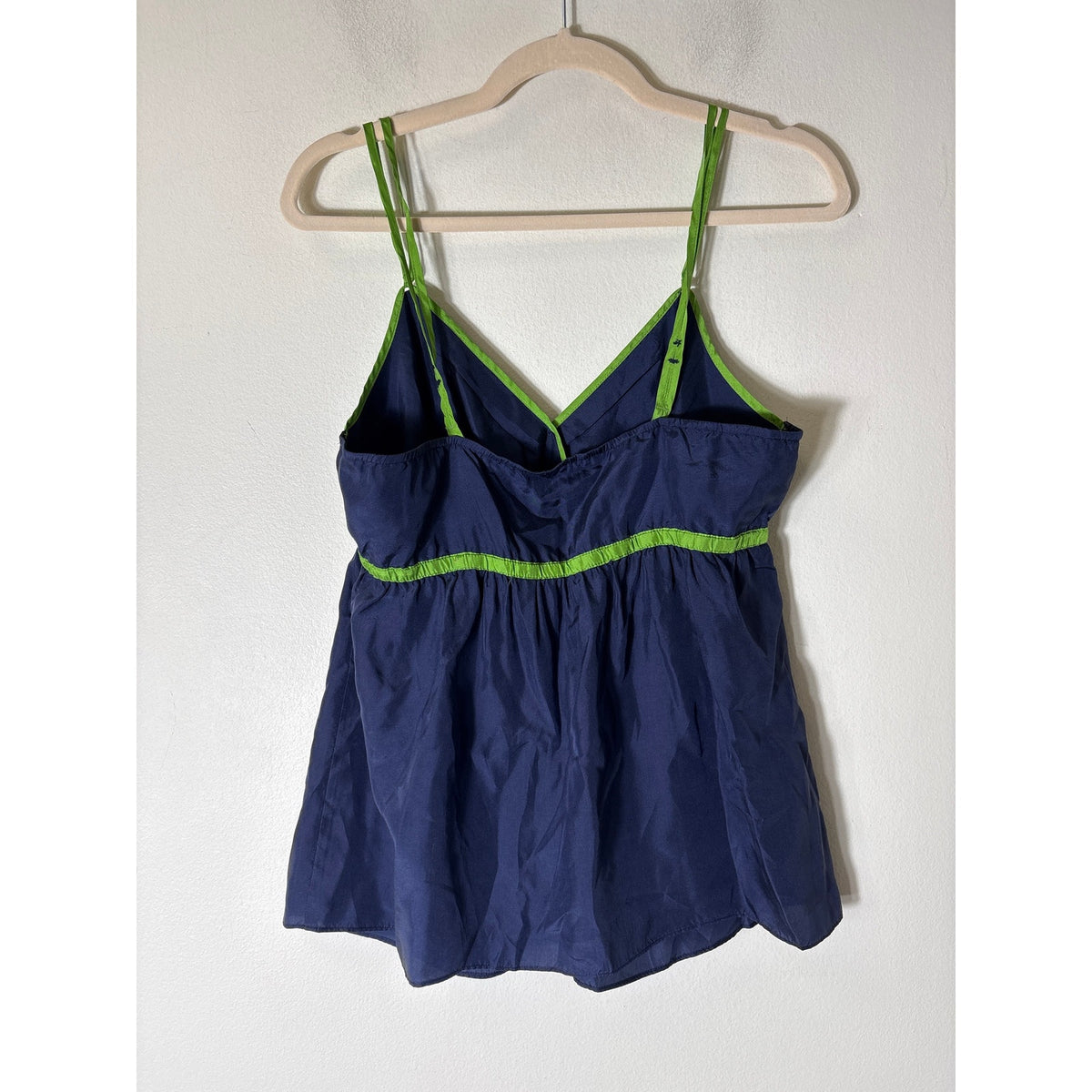 J. Crew Navy Silk V-Neck Summer Top Sz 8