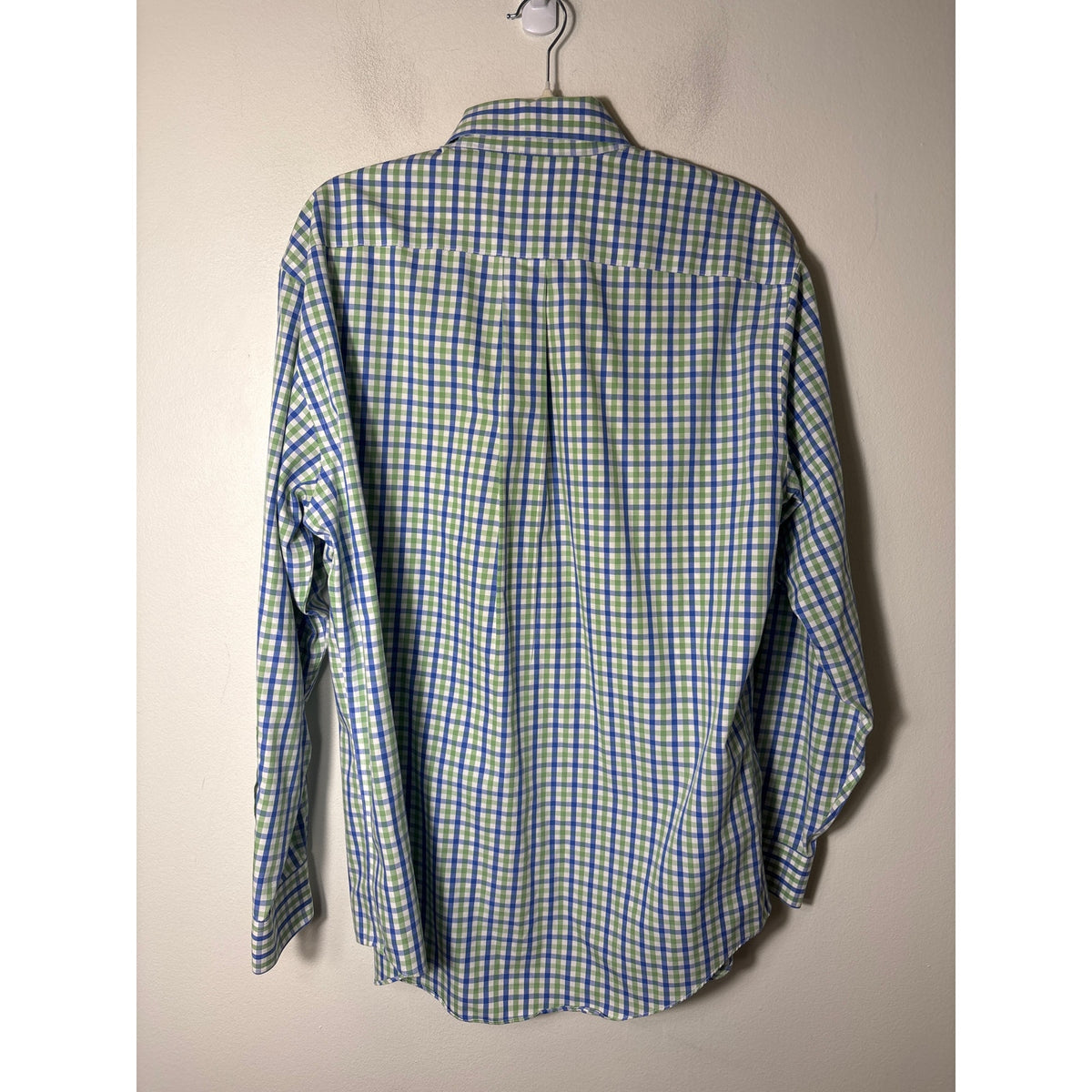 Mens Brooks Brothers Blue and Green Plaid Button Up Long Sleeve Shrt Sz M