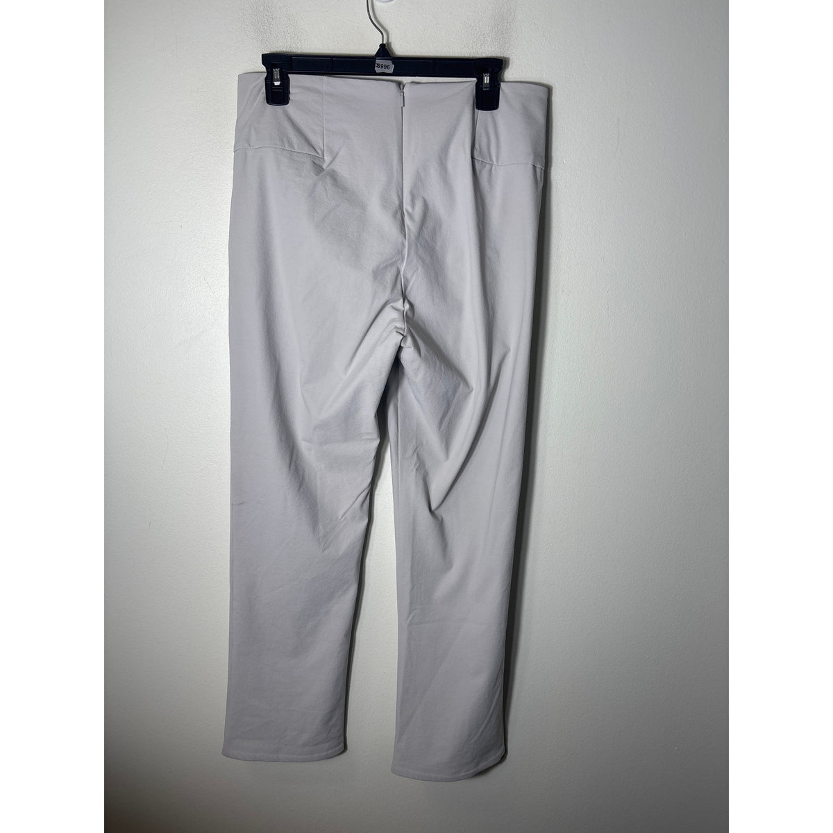 Athleta Lightest Gray Flat Front City Pants with Back Zip Sz 12