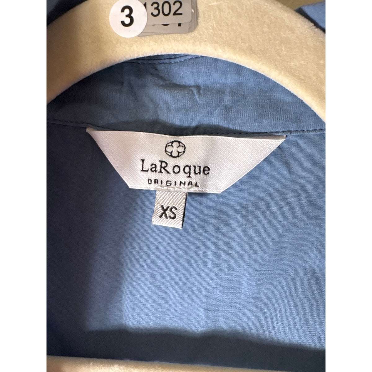 La Roque Blue Long Sleeve Drop Waist Dress Sz XS