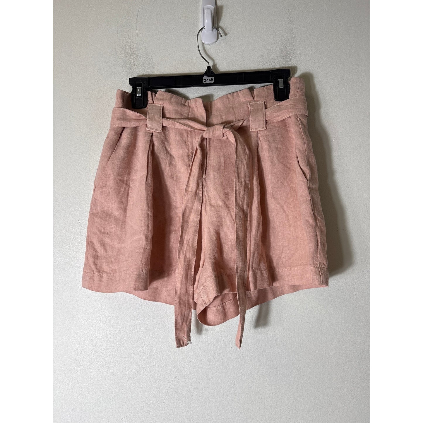 L'Agence Blush Pink Linen Tie Front Shorts Sz 25