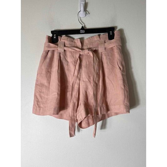 L'Agence Blush Pink Linen Tie Front Shorts Sz 25