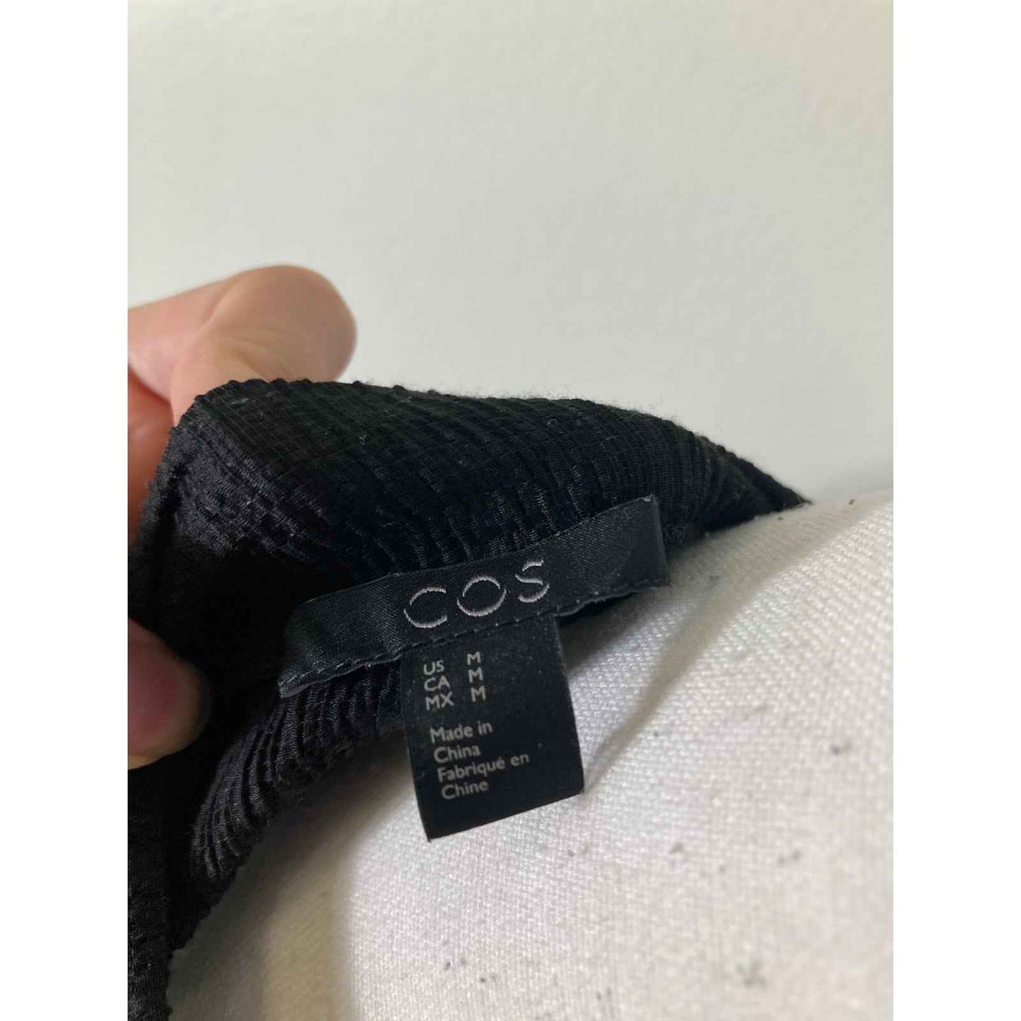 Cos Black Crinkle Maxi Dress Sz 6