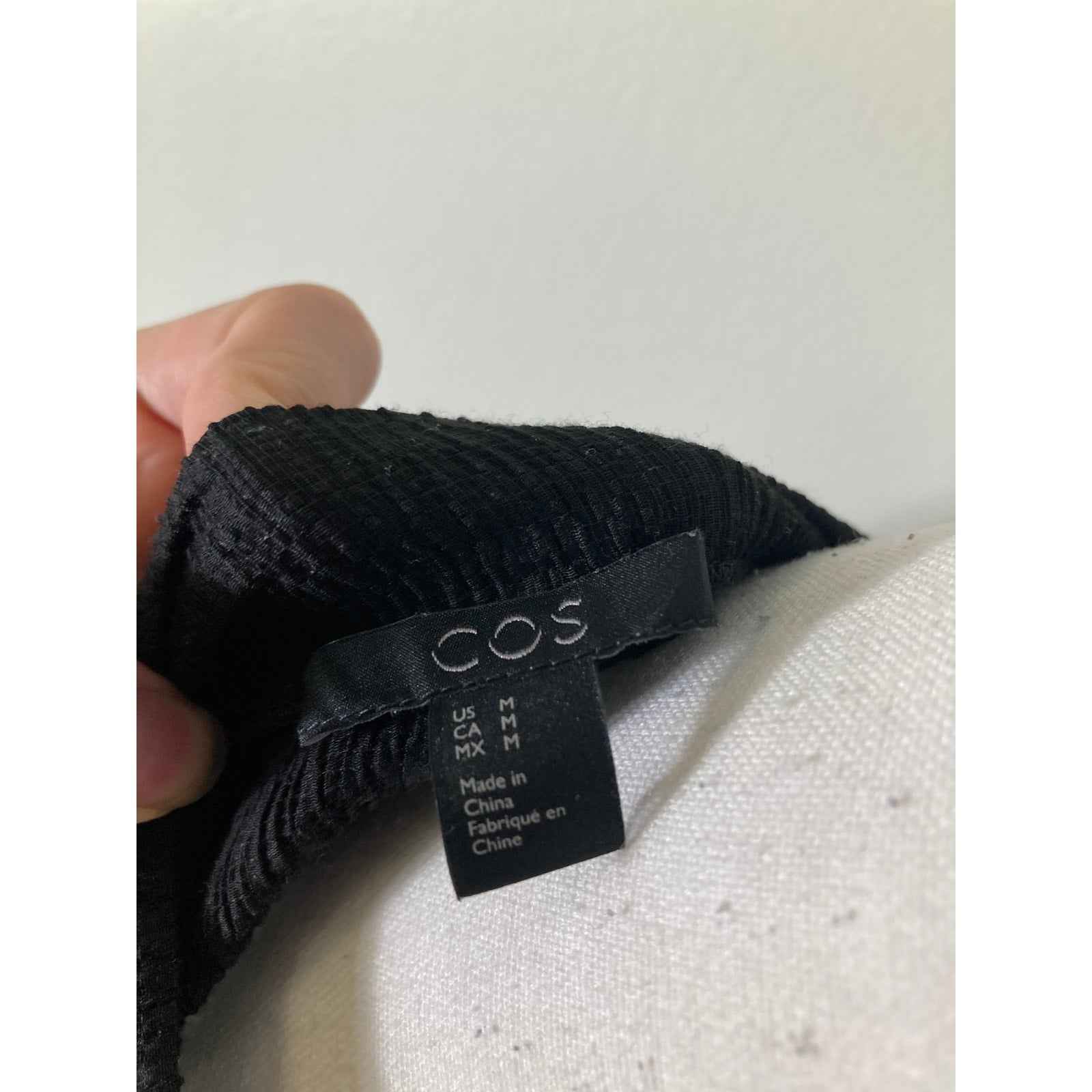 Cos Black Crinkle Maxi Dress Sz 6