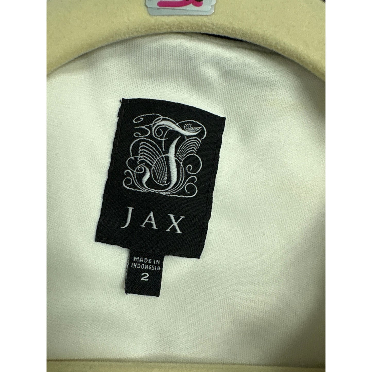 JAX Off White Black Lace Sleeveless Midi Dress Sz 2