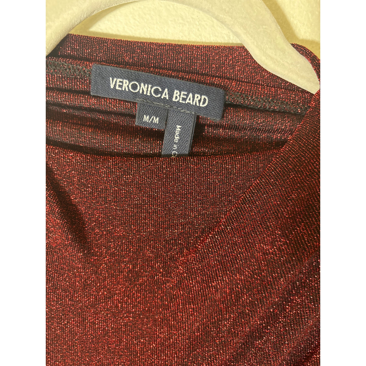 Veronica Beard Red Shimmer Turtleneck sz M