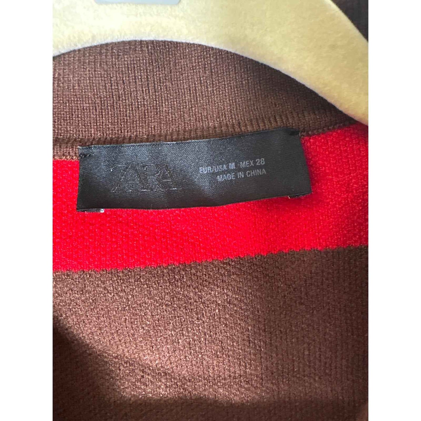 Zara Red and Brown Stripe Sweater Sz M