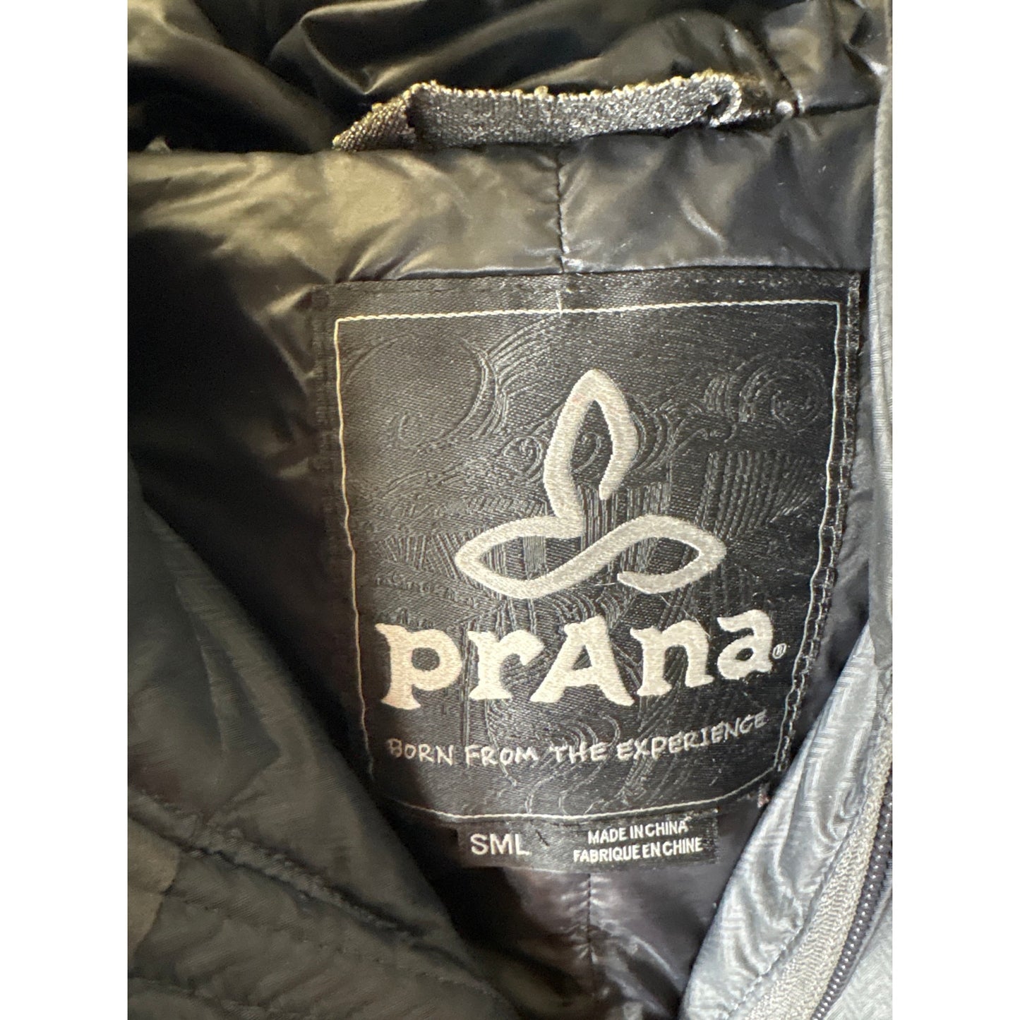 Prana Gray Hooded Puffer Vest Sz SML