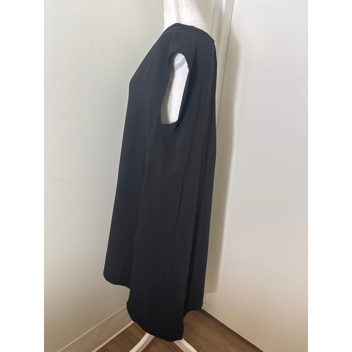 Rachel Rachel Black Sleeveless V-Neck Hi Low Hem Midi Dress Sz L