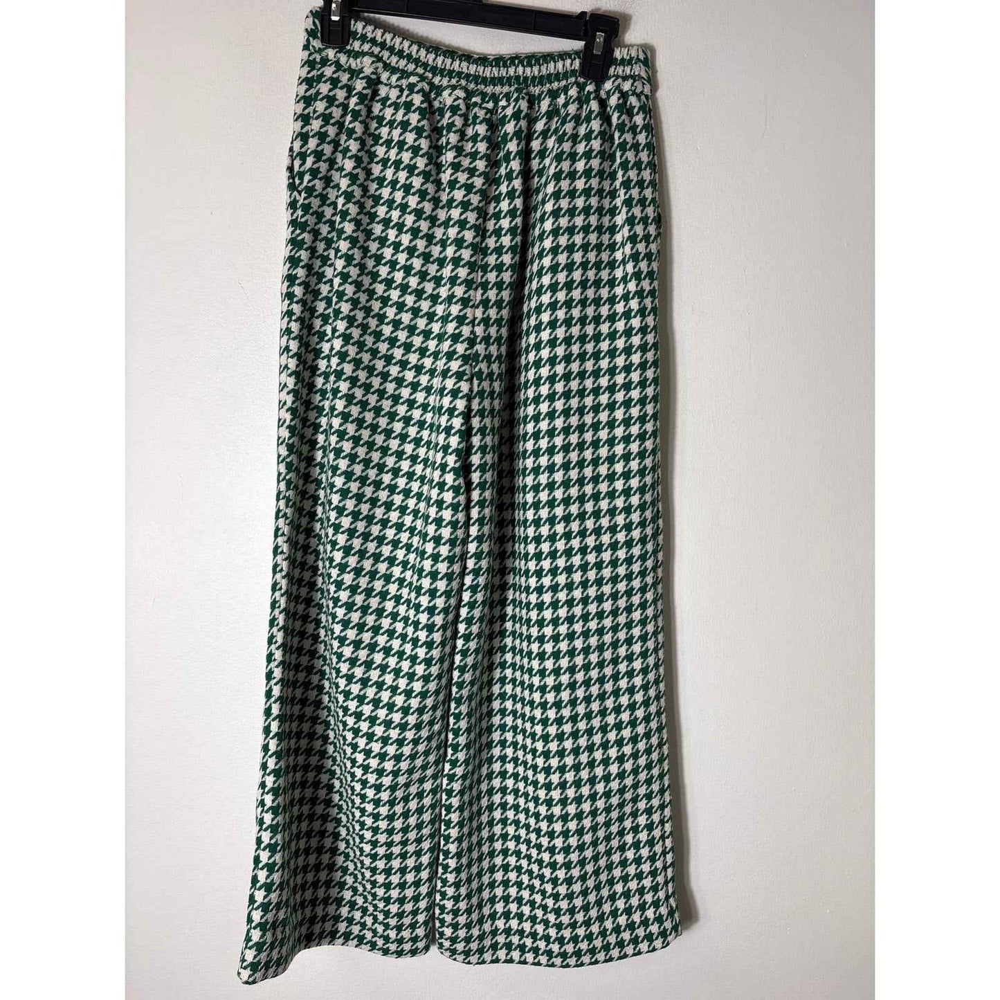 NWT Buru Green and White Houndstooth Trousers Sz M