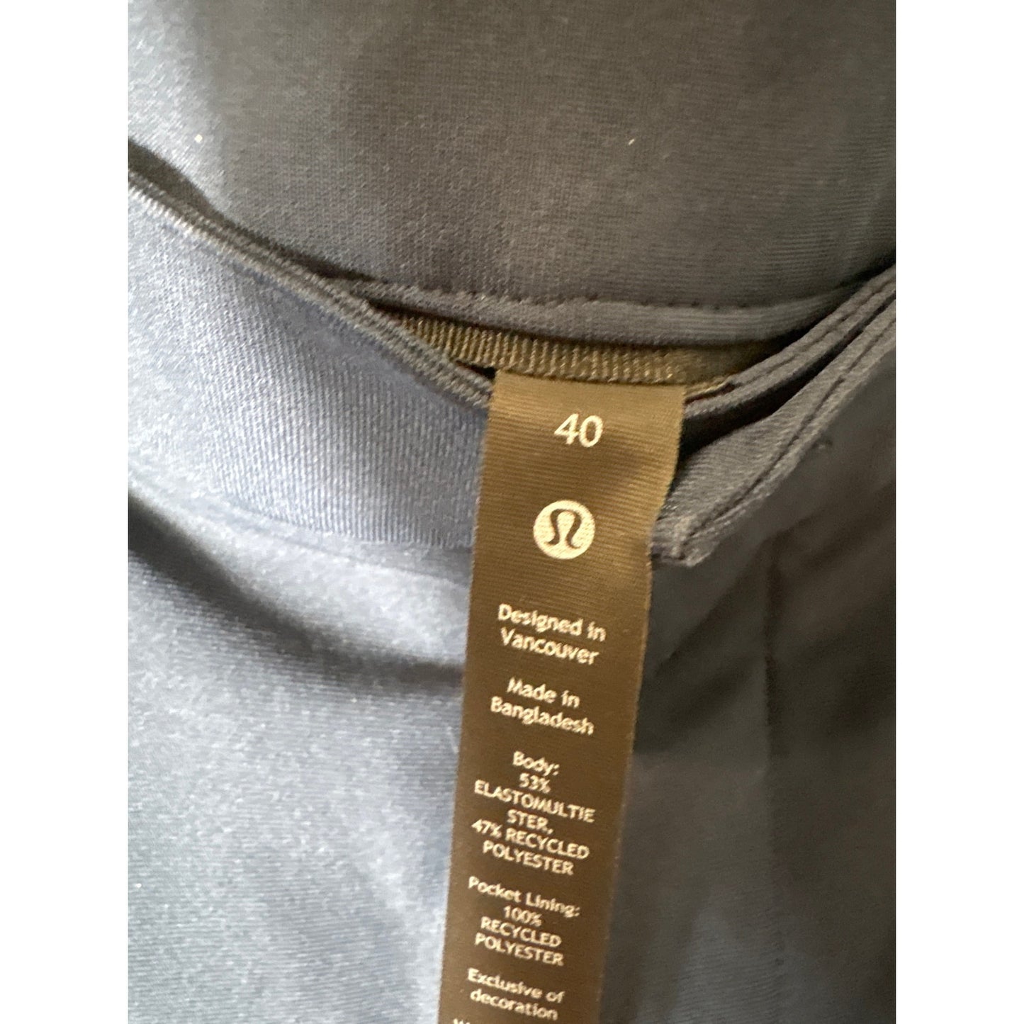 Men's Peter Lululemon Navy Performance Pants Sz 40x32