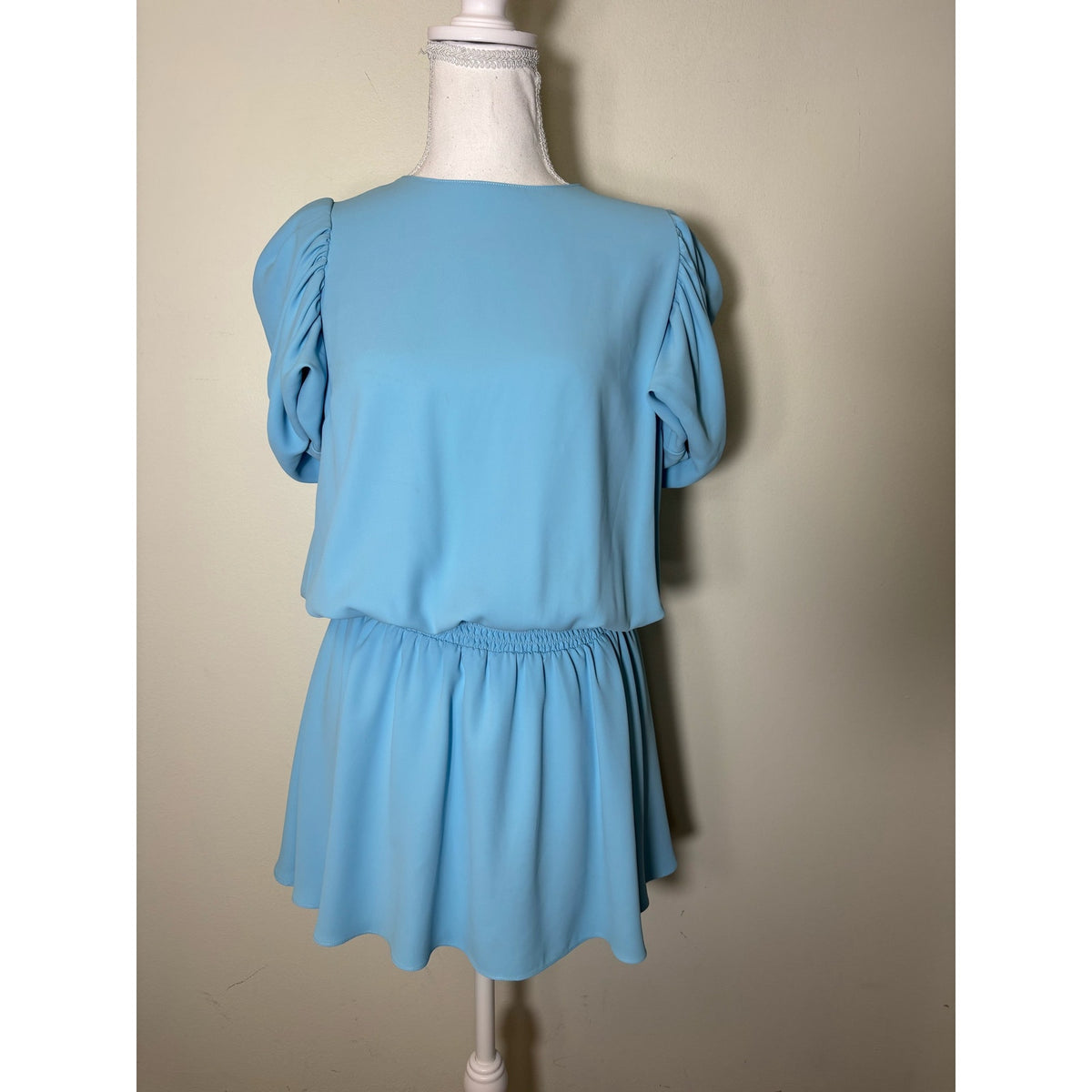 Amanda Uprichard Light Blue Short Sleeve Mini Dress Sz XS