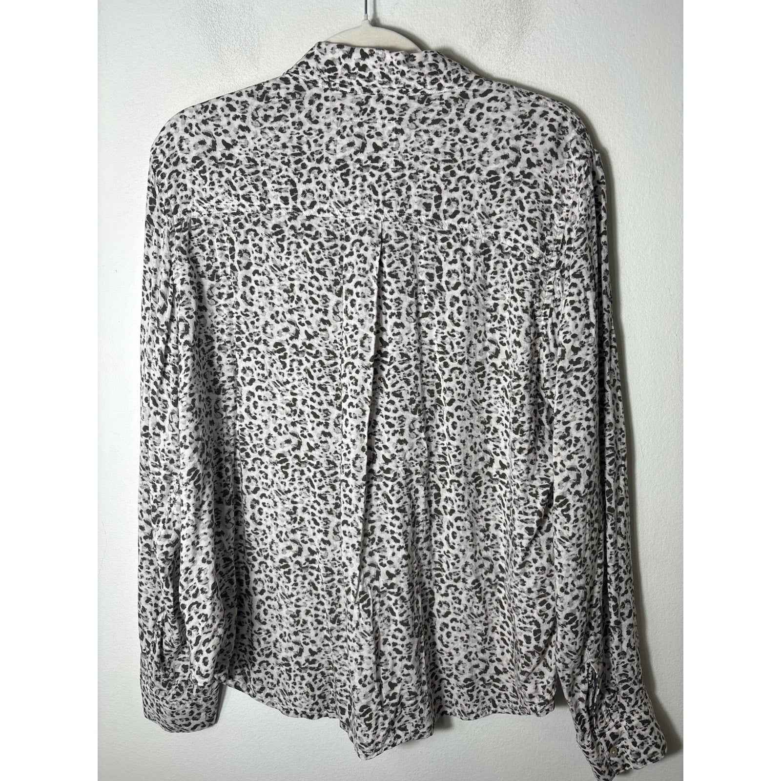 Rails Josephine Charcoal Watercolor Cheetah Shirt Sz