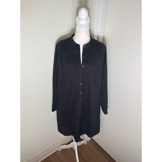 Xirena Black Cotton Shirt Dress Sz M