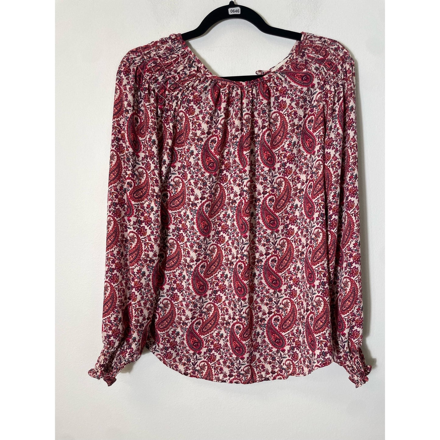 Alex And Lili White/Red Paisley Shirt Sz S
