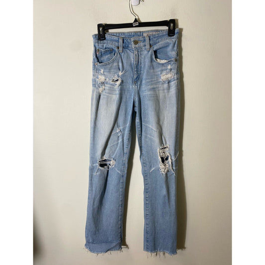 AG-ed Denim The Rhett High Waisted Straight Leg Blue Jean Sz 26
