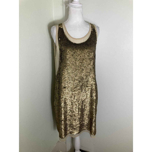 Twin Set Gold Sequin Cocktail Dress Sz L