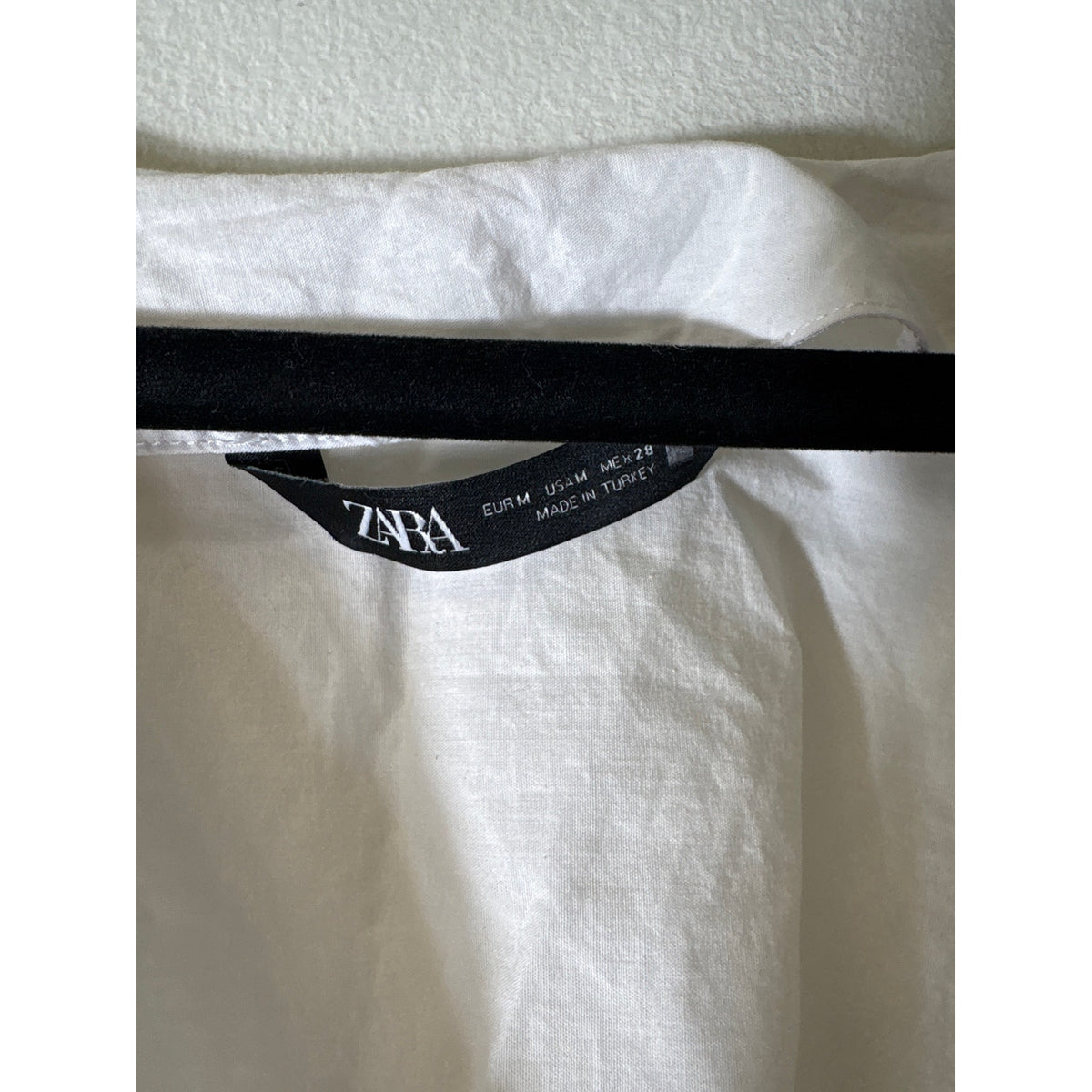 Zara Crisp White Bat Wing Sleeve Cotton Wrap Top Sz M