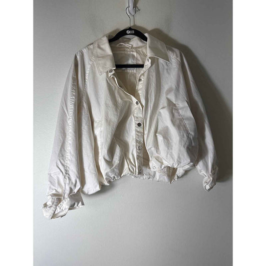 3.1 Phillip Lim Off White Cotton Long Sleeve Bubble Jacket Sz M