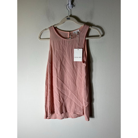 NWT Olivia Grey Pink Sleeveless Tank Sz S