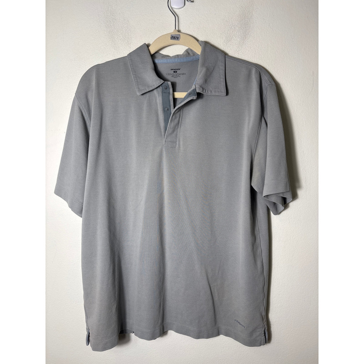 Mens Patagonia Gray Snap Polo sz M