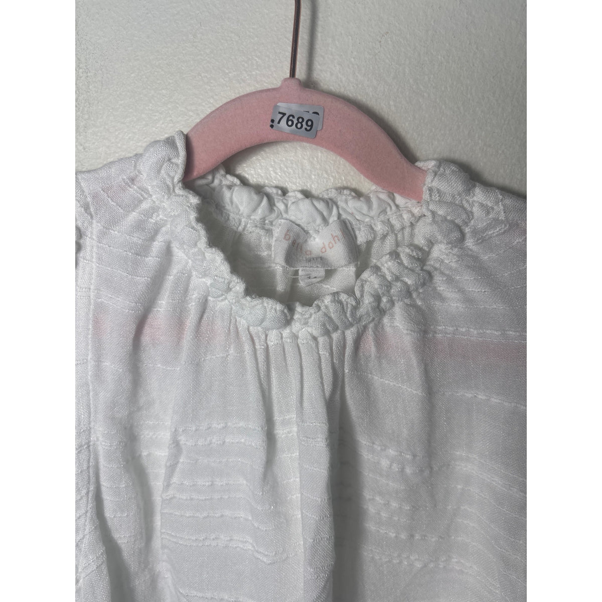Girls Bella Dahl White Flutter Sleeve Top Sz 14