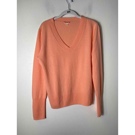 J. Crew Cantelope Long Sleeve Cashmere Sweater Sz L