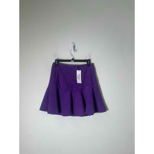 NWT Karina Grimaldi Ina Amethyst Suede Skirt Sz S