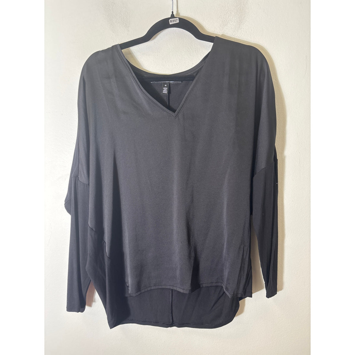 White House Black Market Black Long Sleeve Button Up Shirt Sz 10