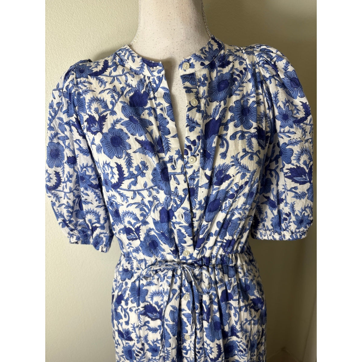 Emerson Fry / India Collection Blue and White Floral Maxi Dress Sz S