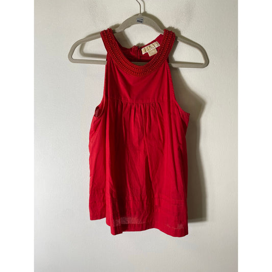 Michael Kors Red Beaded Tank Sz M