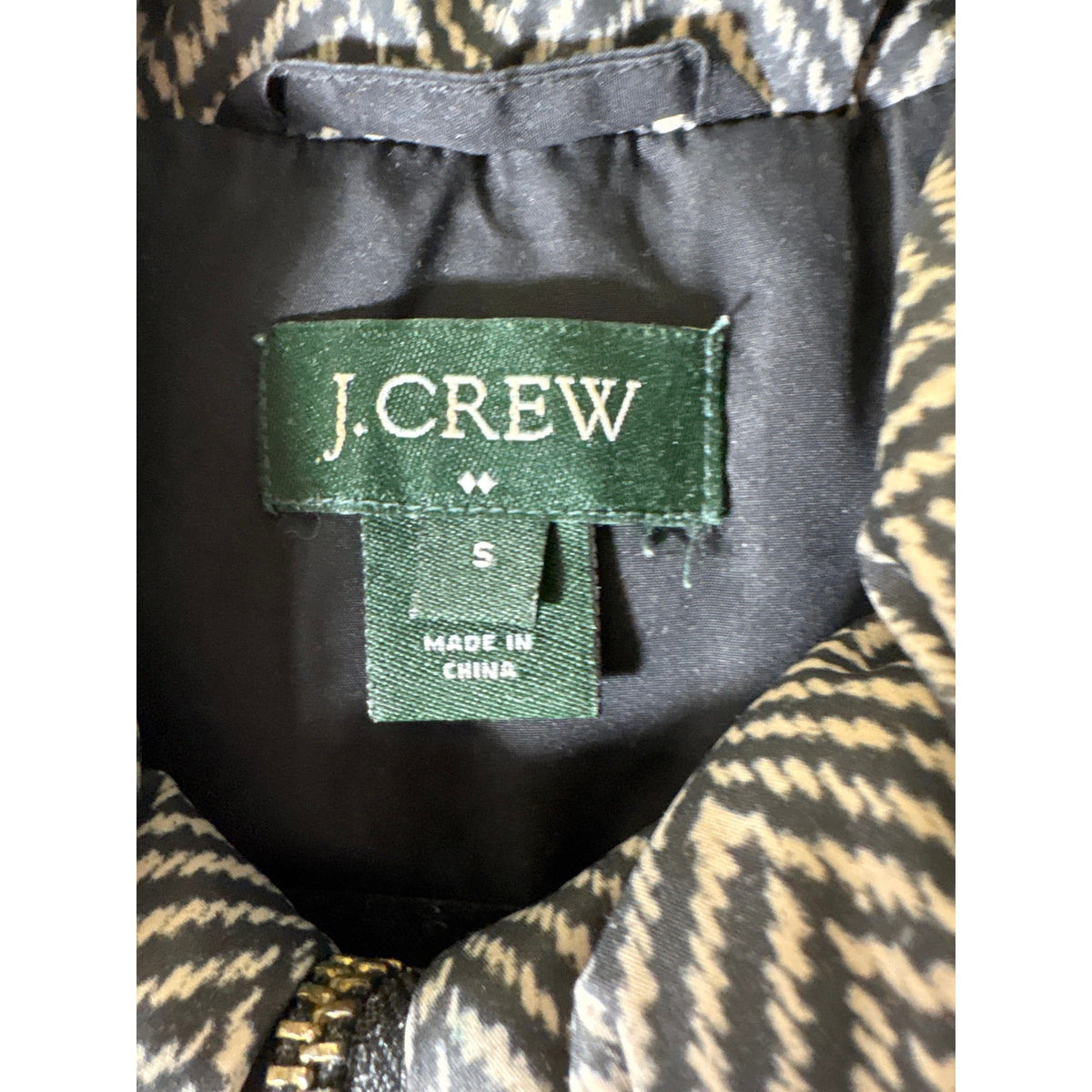 J.Crew Houndstooth Puffer Vest Sz S
