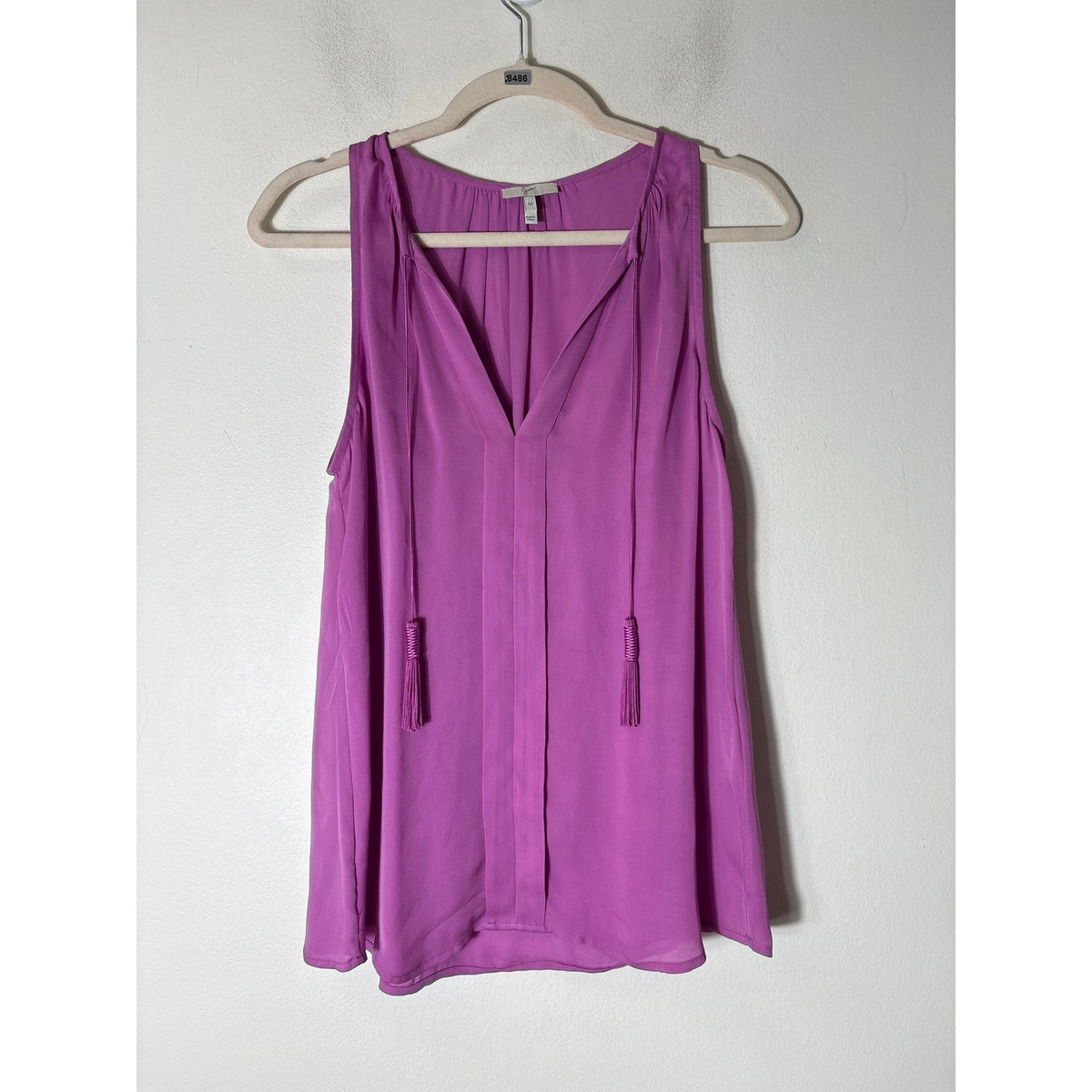 Joie Mauve Pink Tassle Tie Sleeveless Top Sz M