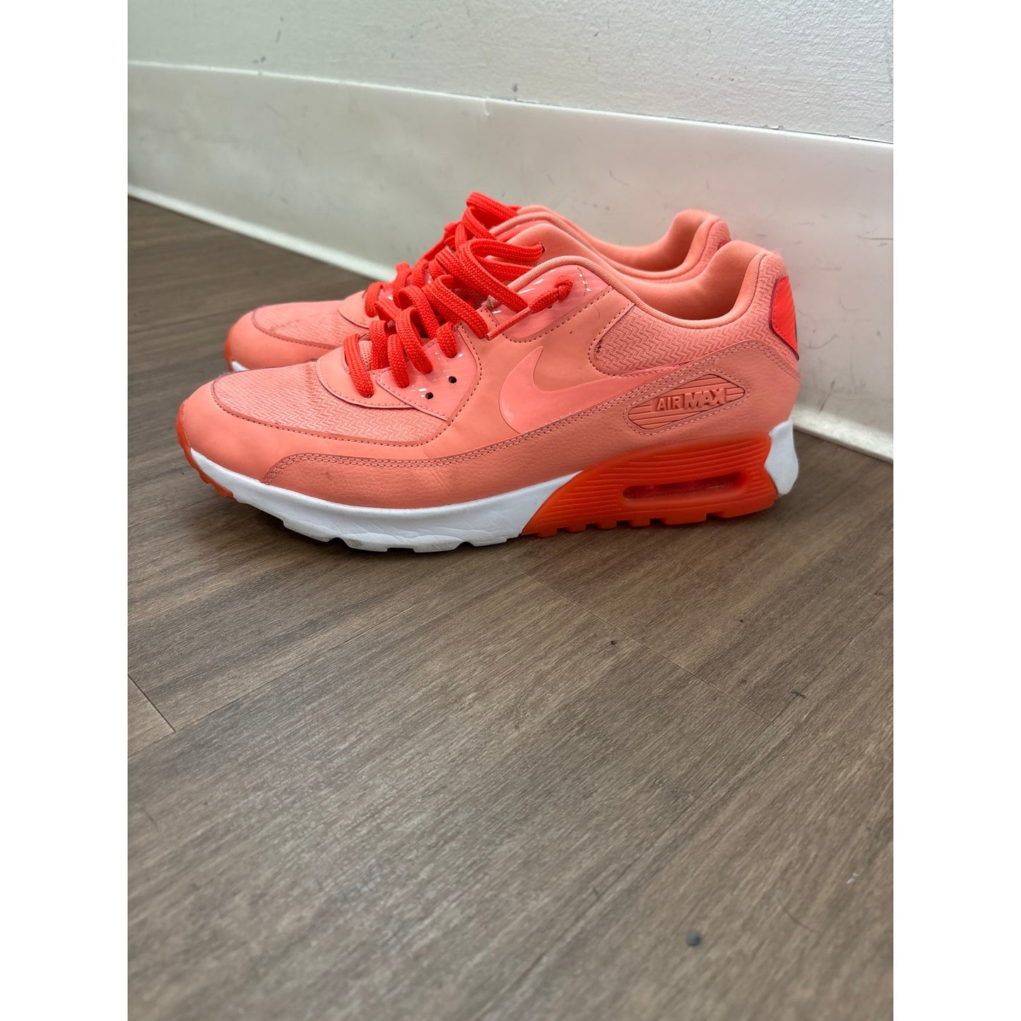 Nike Air Max 90 Ultra Neon Orange Tennis Shoe Sz 10