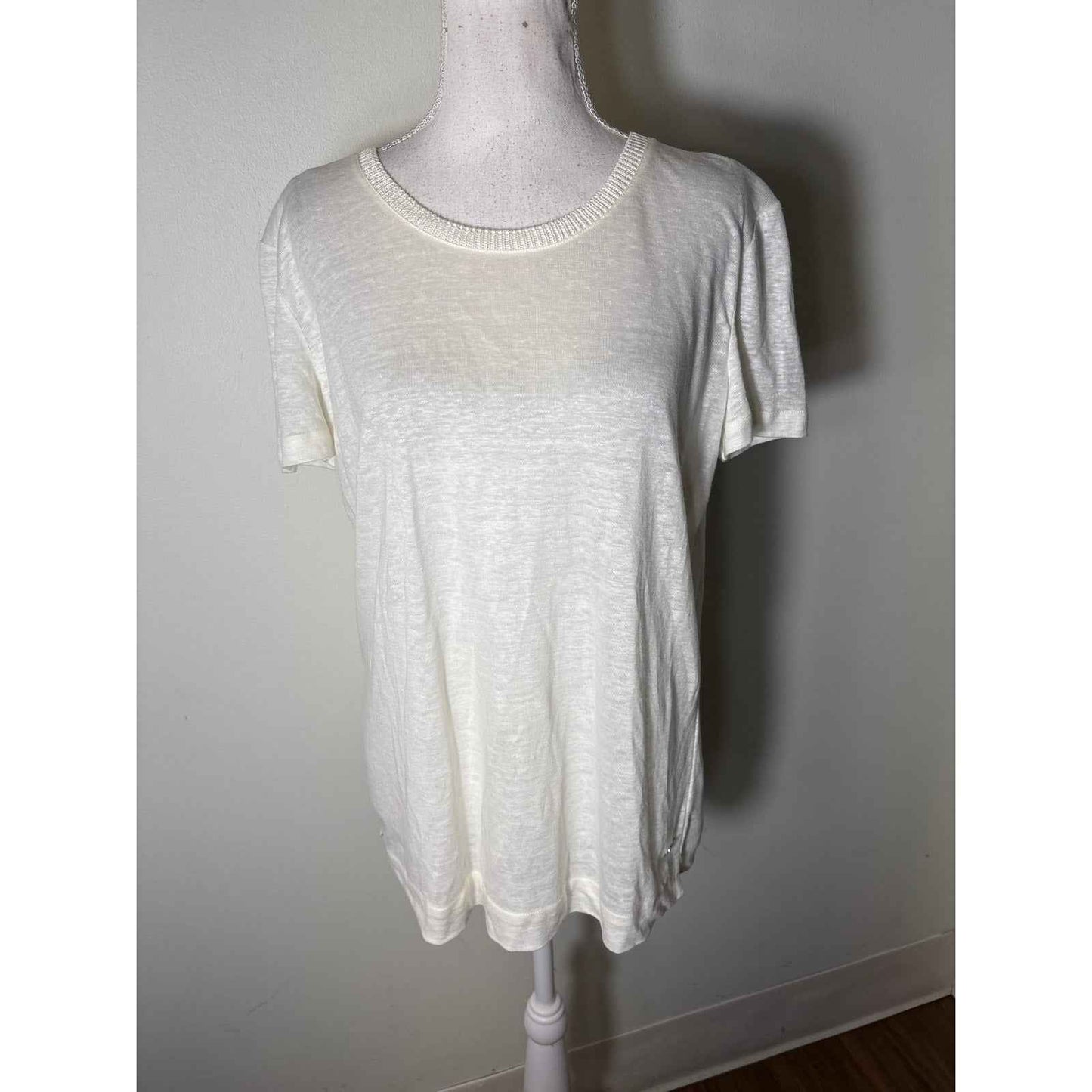 NWT Loro Piana White Short Sleeve Crew Neck Shirt Sz 44