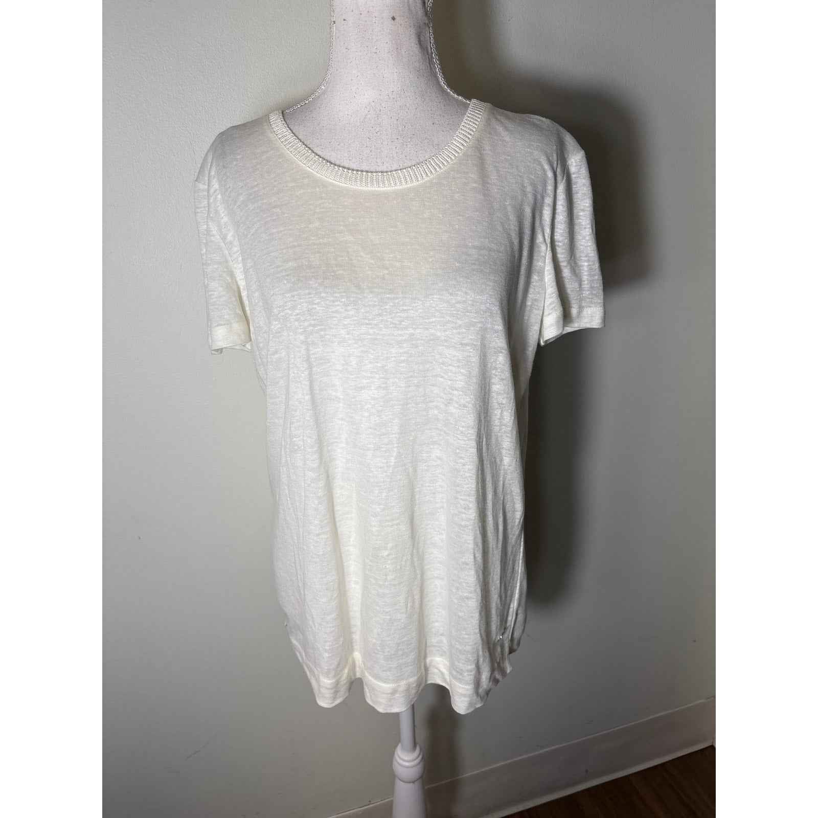 NWT Loro Piana White Short Sleeve Crew Neck Shirt Sz 44