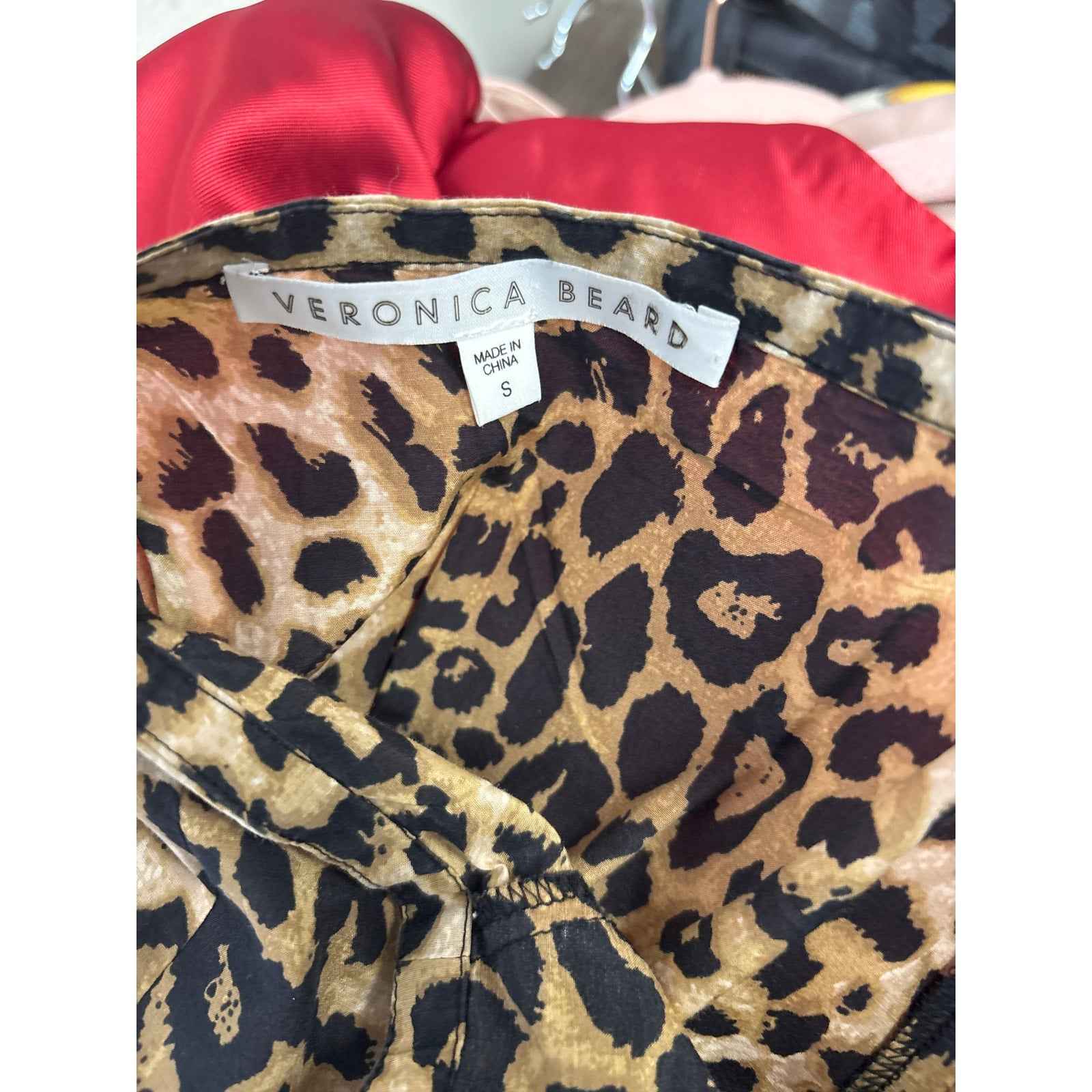 Veronica Beard Leopard Print Tie Shoulder Maxi Dress Sz S