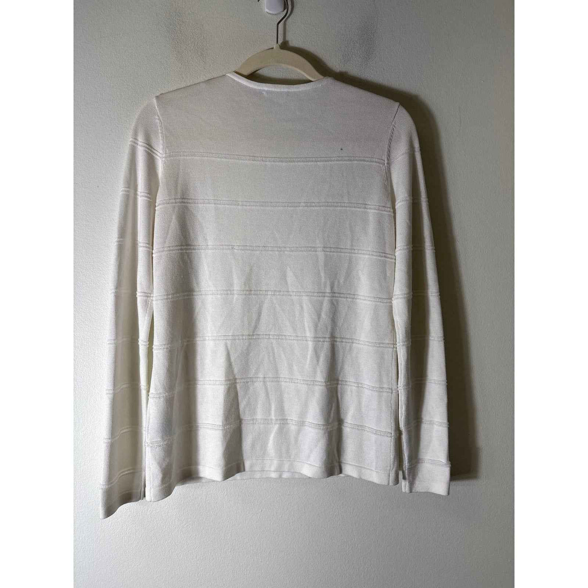 J. McLaughlin Off White Long Sleeve Crew Neck Sweater Sz XS