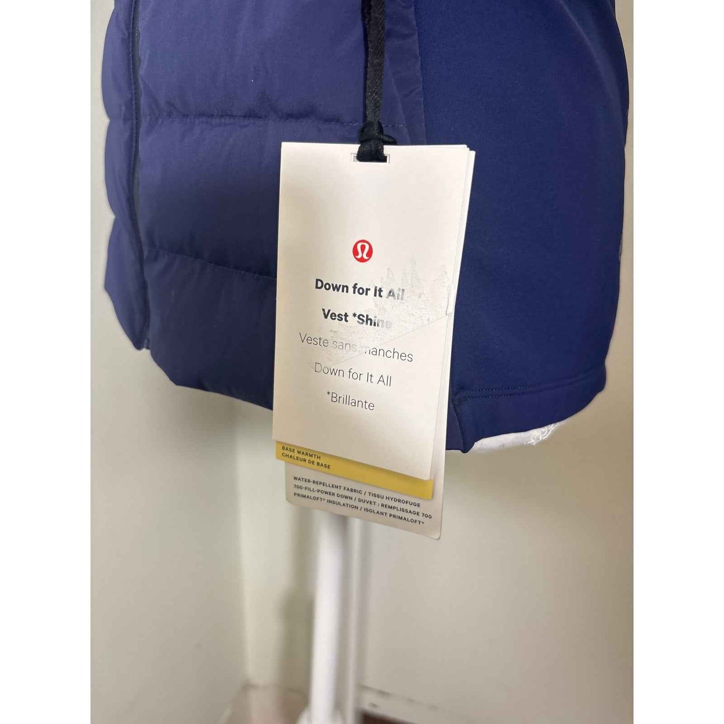 NWT Lululemon Deep Blue "Down for it All" Vest Sz 4
