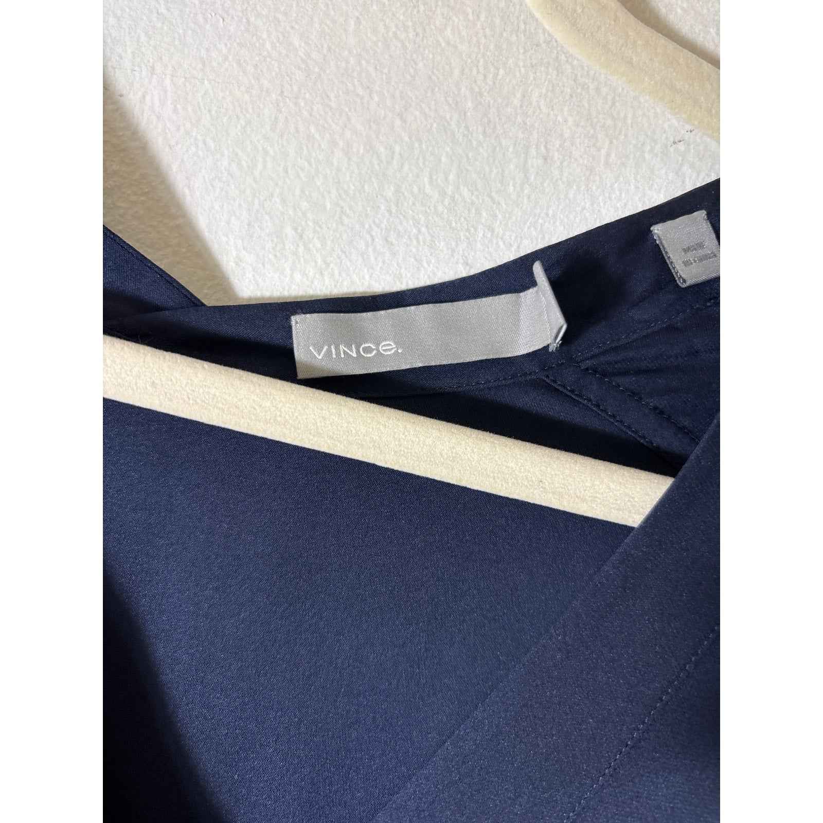 Vince Dark Navy Long Sleeve Silk Tunic sz 10